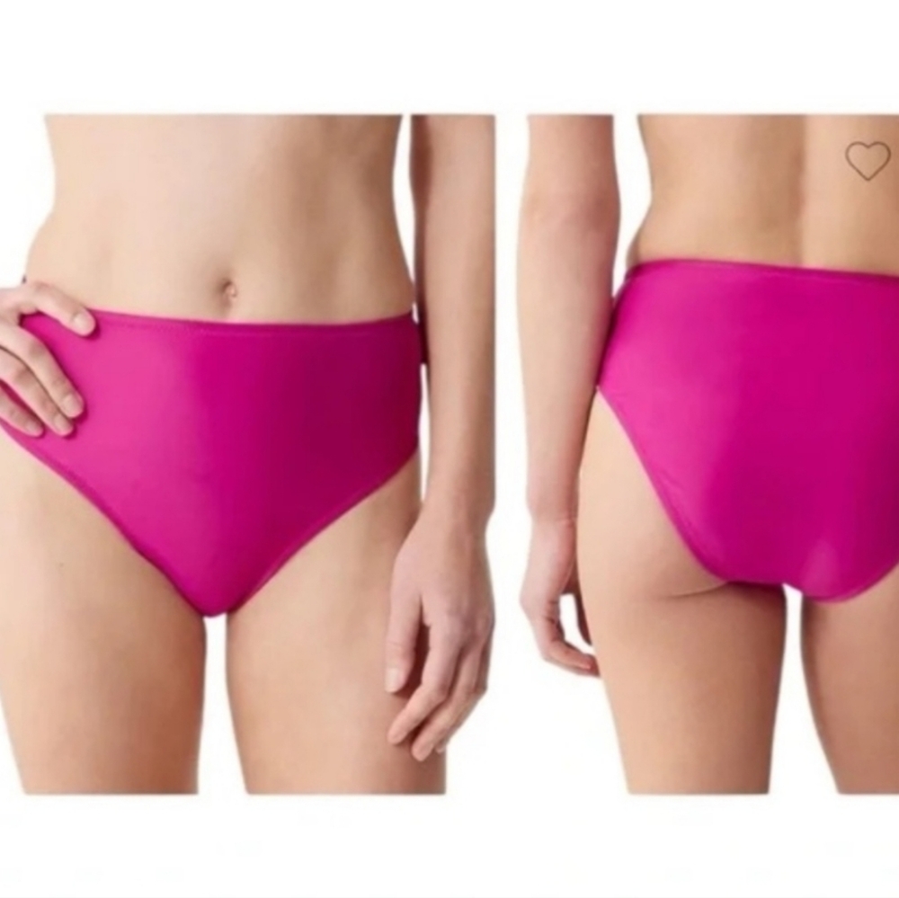 J.Crew Fuchsia High Waisted Full Cover Hallie Bikini Bottoms